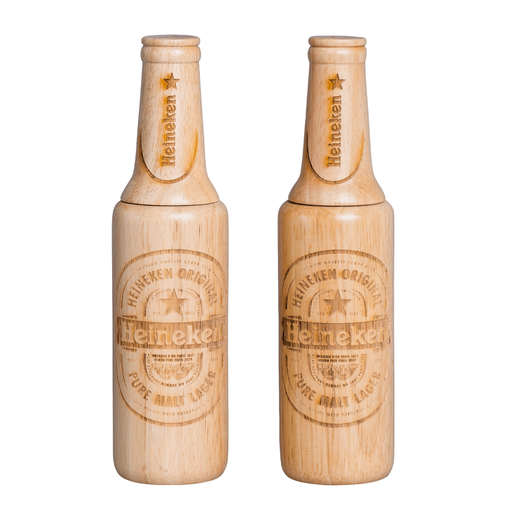 Heineken houten Peper- en Zoutmolen